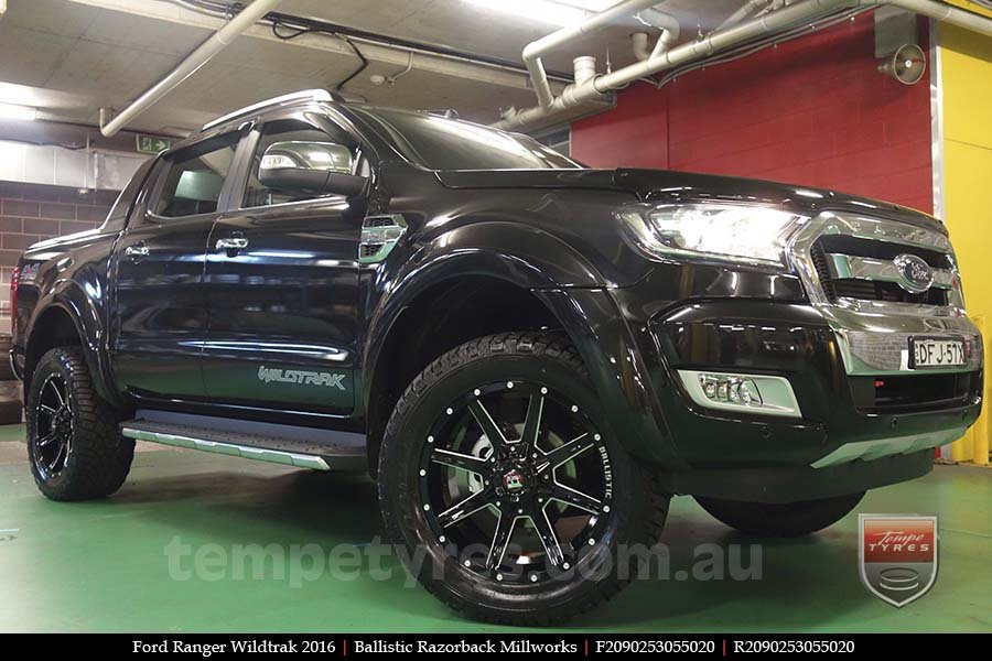 20x9.0 Ballistic Razorback Millworks on FORD RANGER WILDTRAK