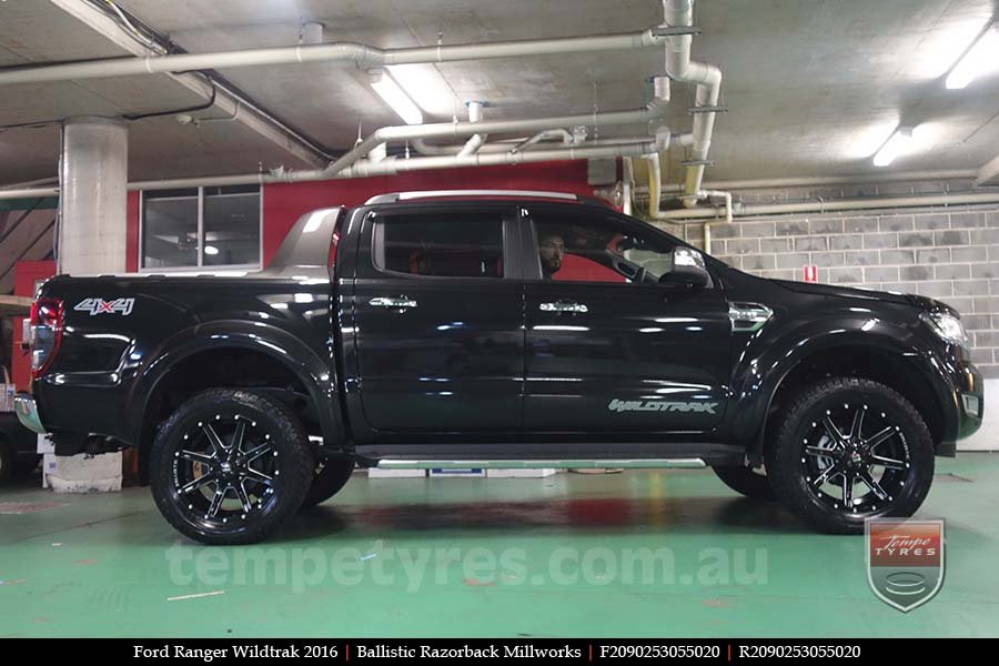20x9.0 Ballistic Razorback Millworks on FORD RANGER WILDTRAK