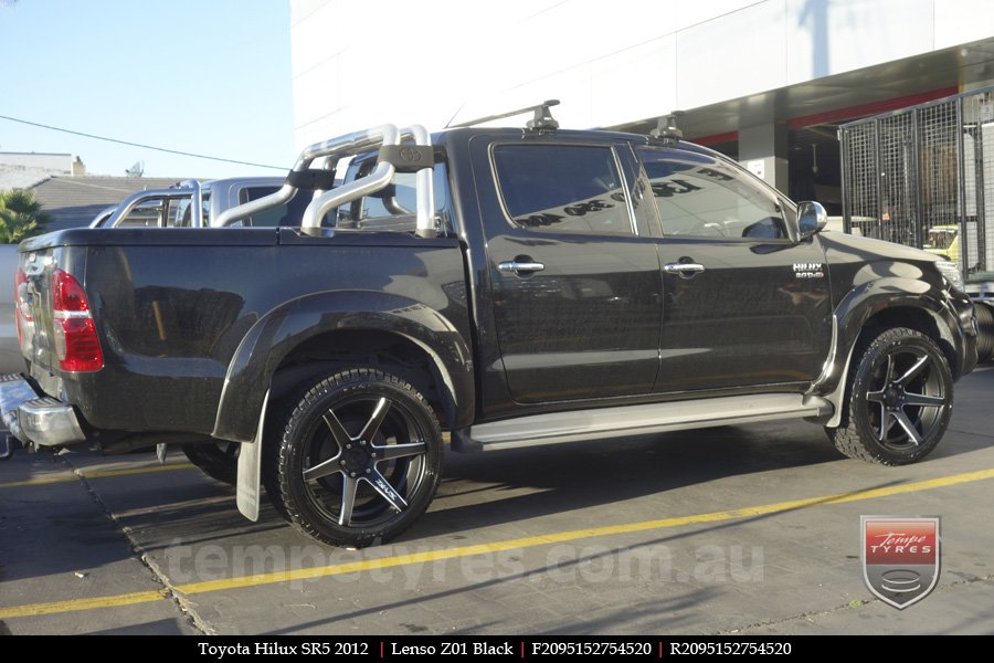 20x9.5 Lenso Z01 Black on TOYOTA HILUX SR5