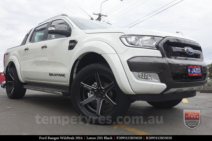 20x9.5 Lenso Z01 Black on FORD RANGER WILDTRAK