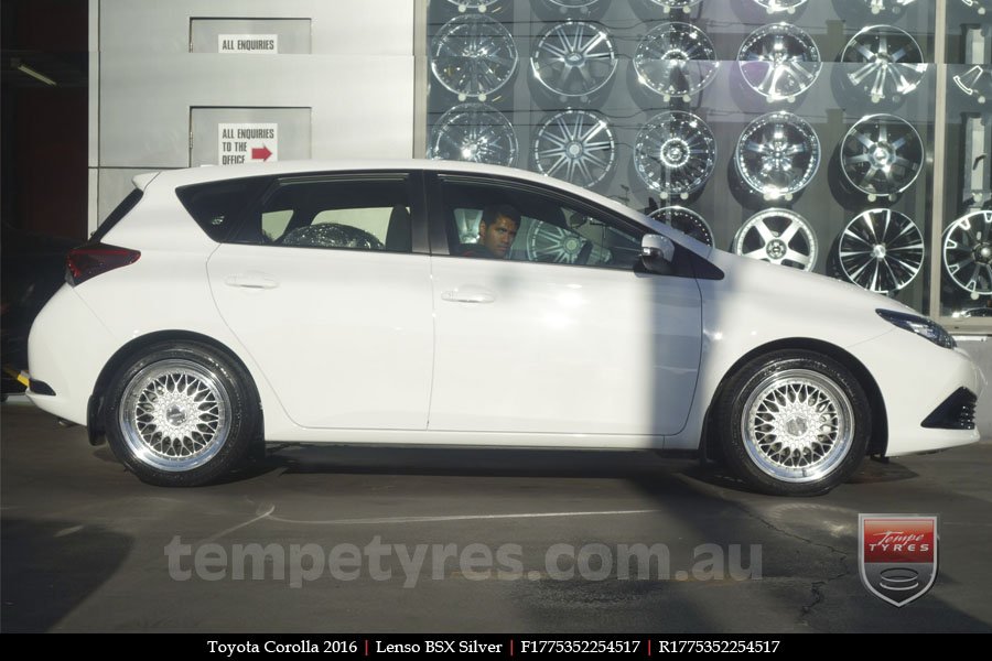 17x7.5 Lenso BSX Silver on TOYOTA COROLLA