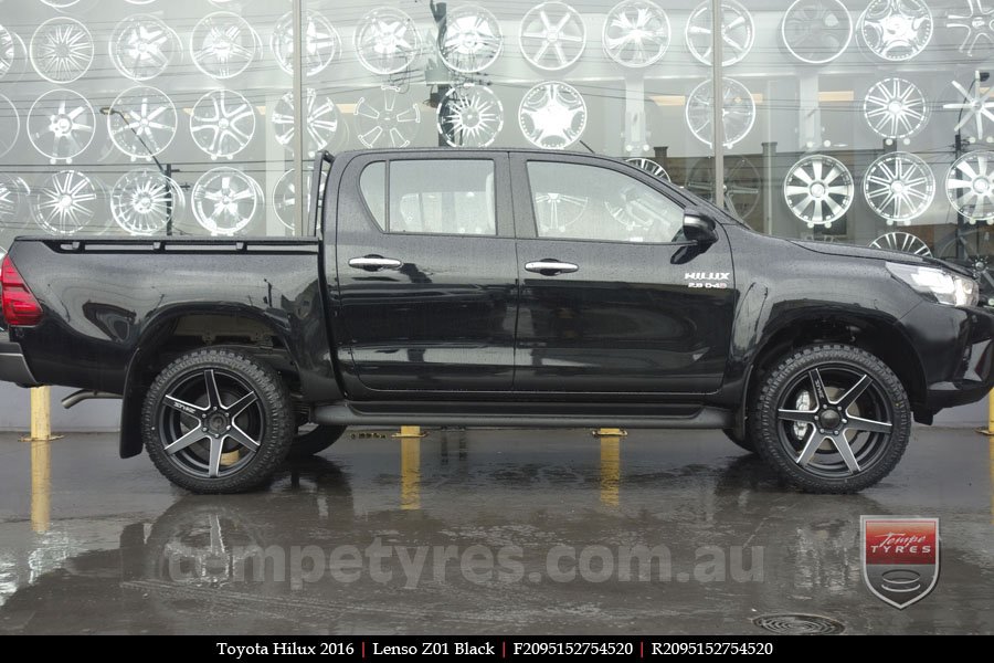 20x9.5 Lenso Z01 Black on TOYOTA HILUX