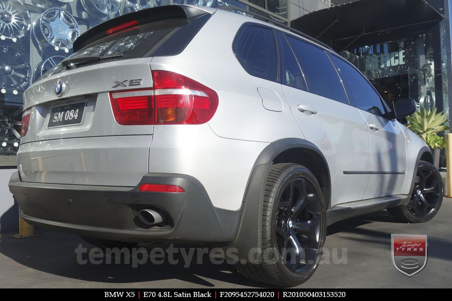 20x9.5 20x10.5 E70 4.8L Black on BMW X5