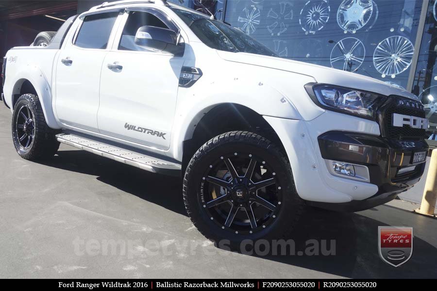 20x9.0 Ballistic Razorback Millworks on FORD RANGER WILDTRAK