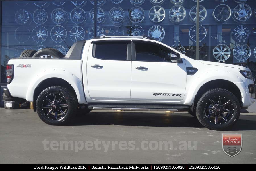 20x9.0 Ballistic Razorback Millworks on FORD RANGER WILDTRAK