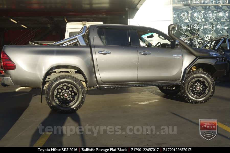 17x9.0 Ballistic Ravage Flat Black on TOYOTA HILUX SR5