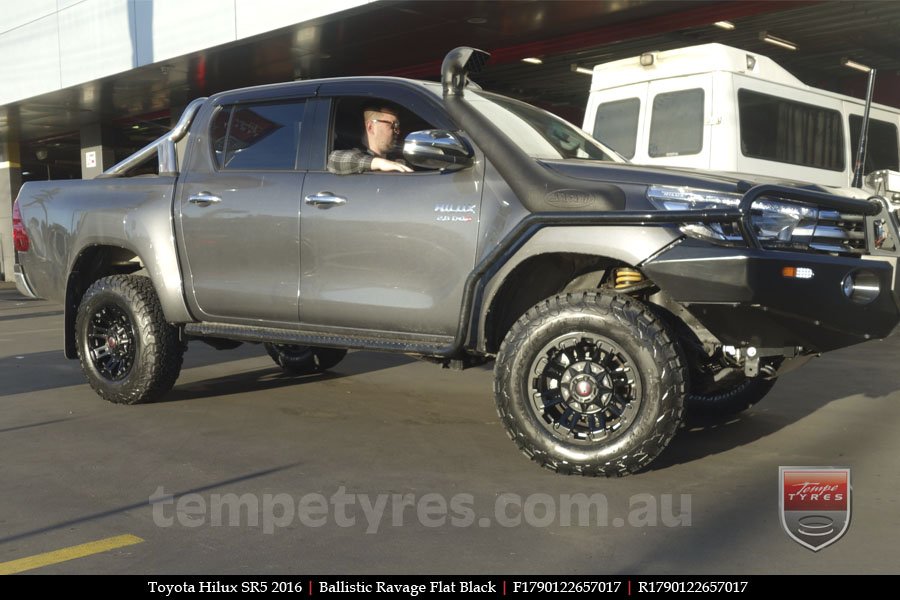 17x9.0 Ballistic Ravage Flat Black on TOYOTA HILUX SR5