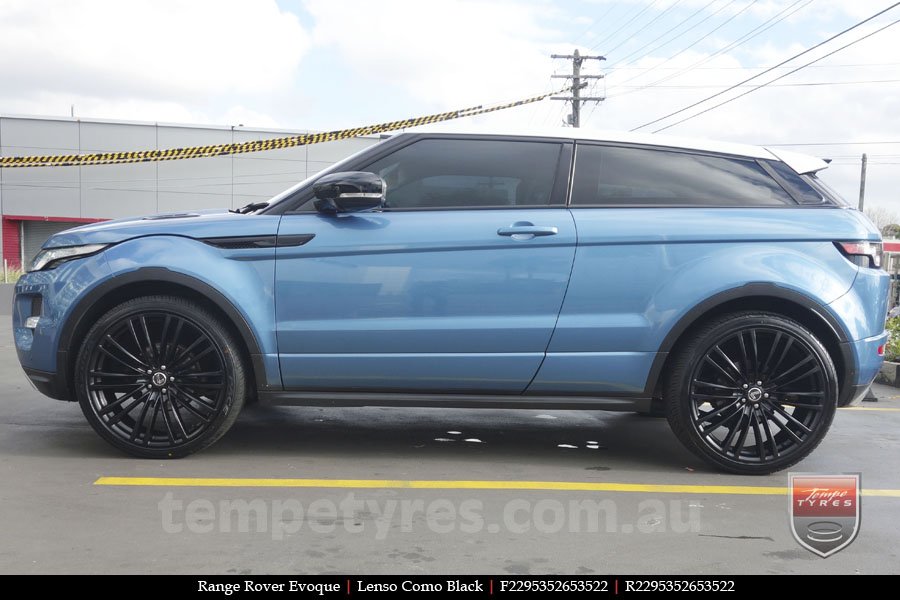 22x9.5 Lenso Como Black on RANGE ROVER EVOQUE