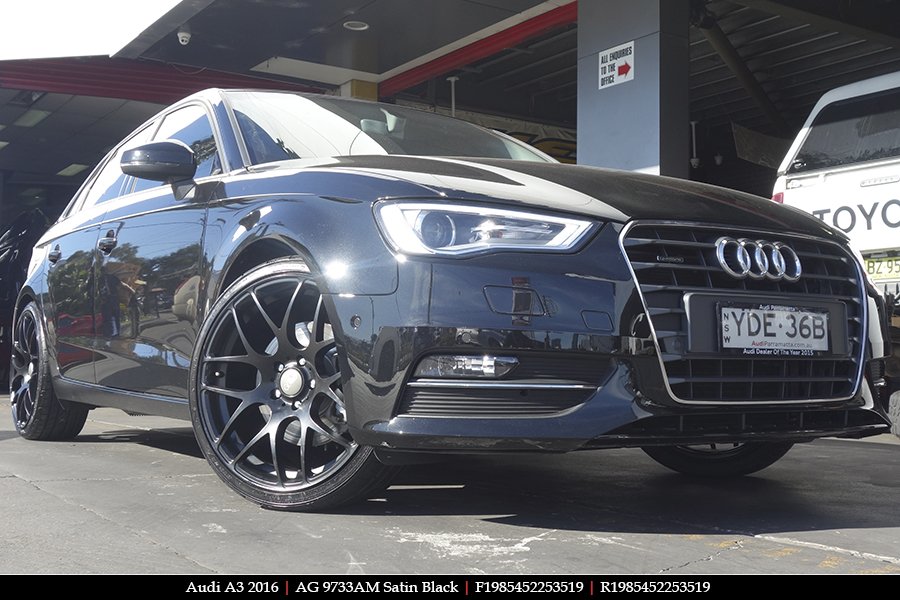 19x8.5 AG-01 Satin Black on AUDI A3