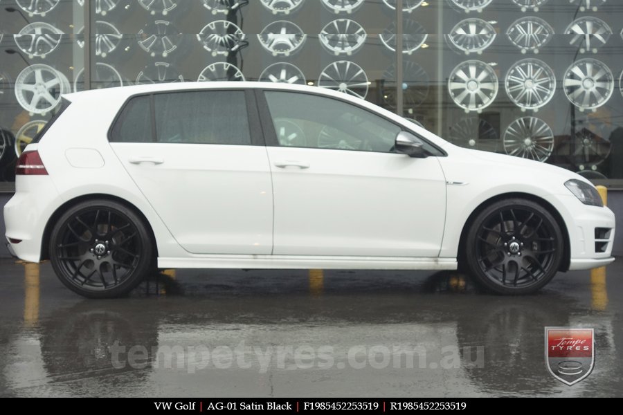 19x8.5 AG-01 Satin Black on VW GOLF