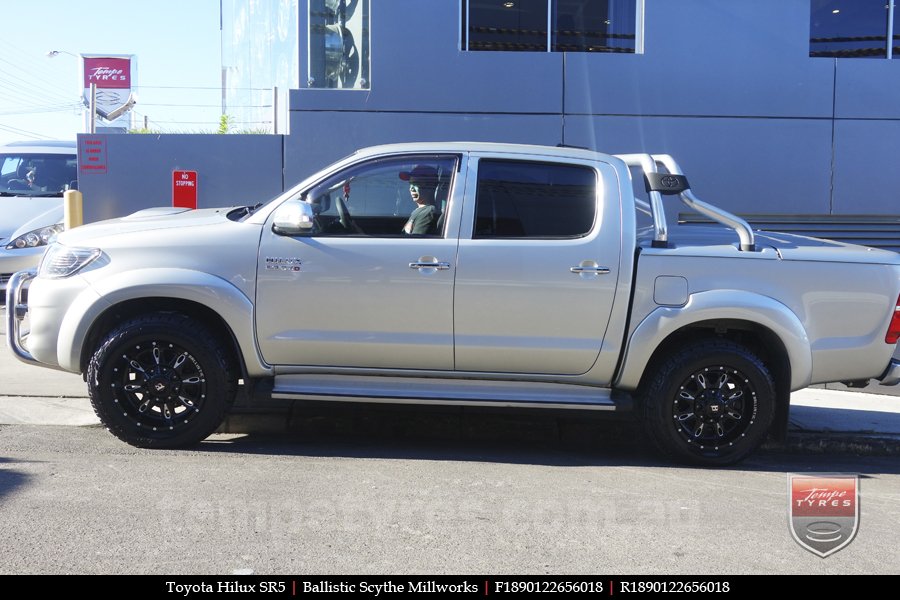 18x9.0 Ballistic Scythe Millworks on TOYOTA HILUX SR5