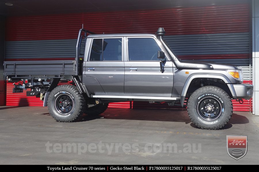 17x8.0 Gecko Steel Black on TOYOTA LANDCRUISER 70 SERIES