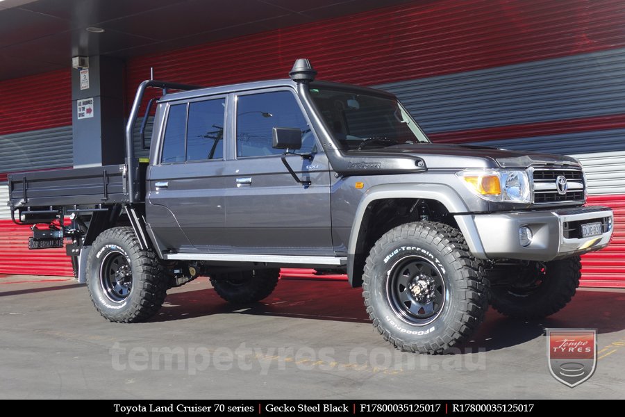 17x8.0 Gecko Steel Black on TOYOTA LANDCRUISER 70 SERIES