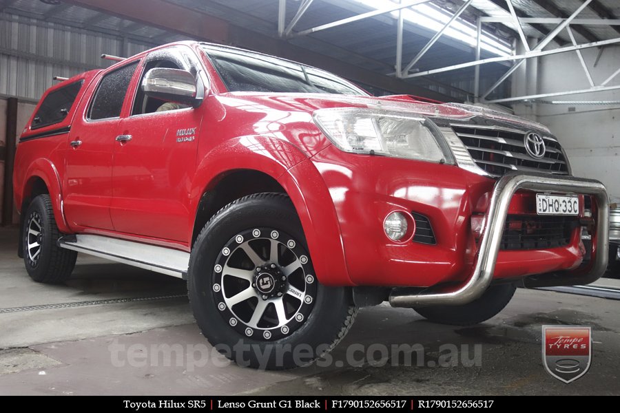 17x9.0 Lenso Grunt G1 Black on TOYOTA HILUX SR5 