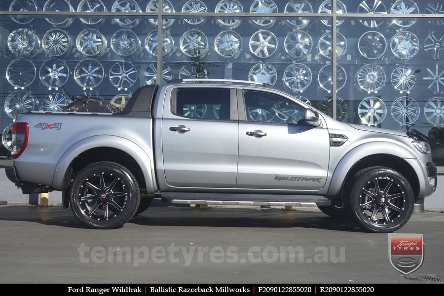 20x9.0 Ballistic Razorback Millworks on FORD RANGER WILDTRAK