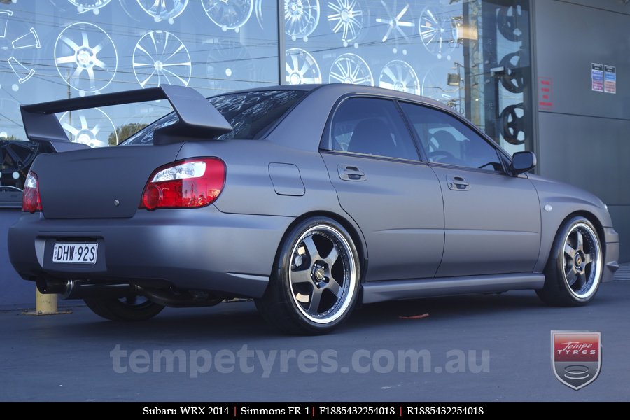 18x8.5 18x9.5 Simmons FR-1 Hyper Dark on SUBARU WRX