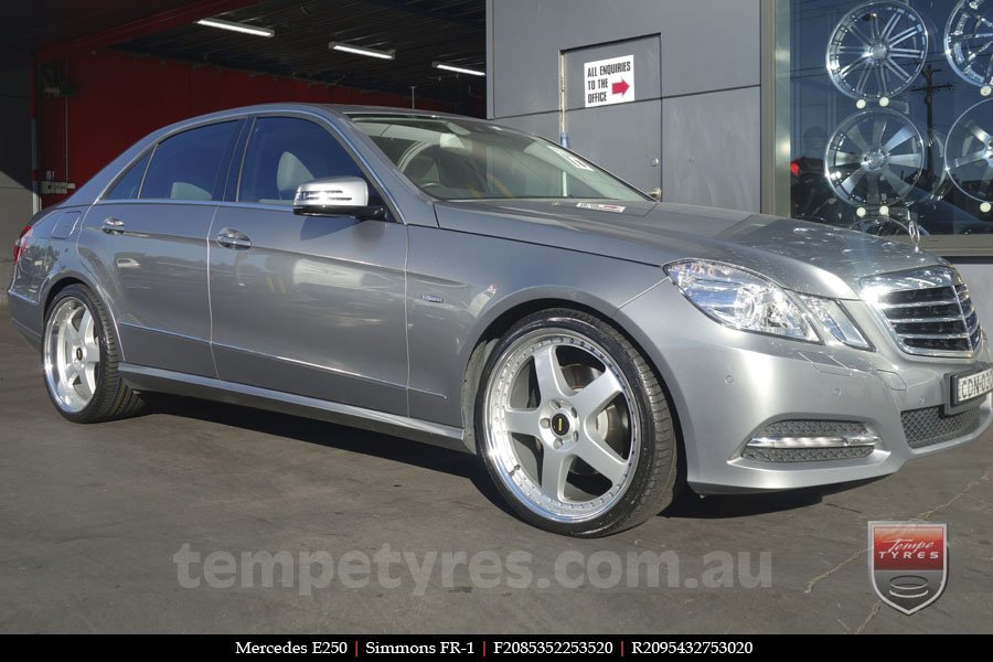 20x8.5 20x9.5 Simmons FR-1 Silver on MERCEDES E-Class