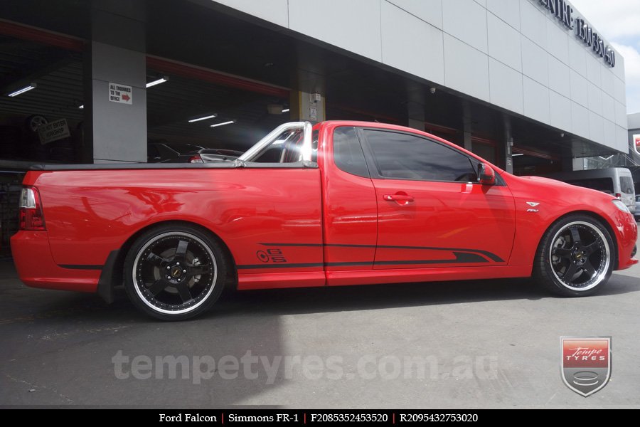 20x8.5 20x9.5 Simmons FR-1 Gloss Black on FORD FALCON 