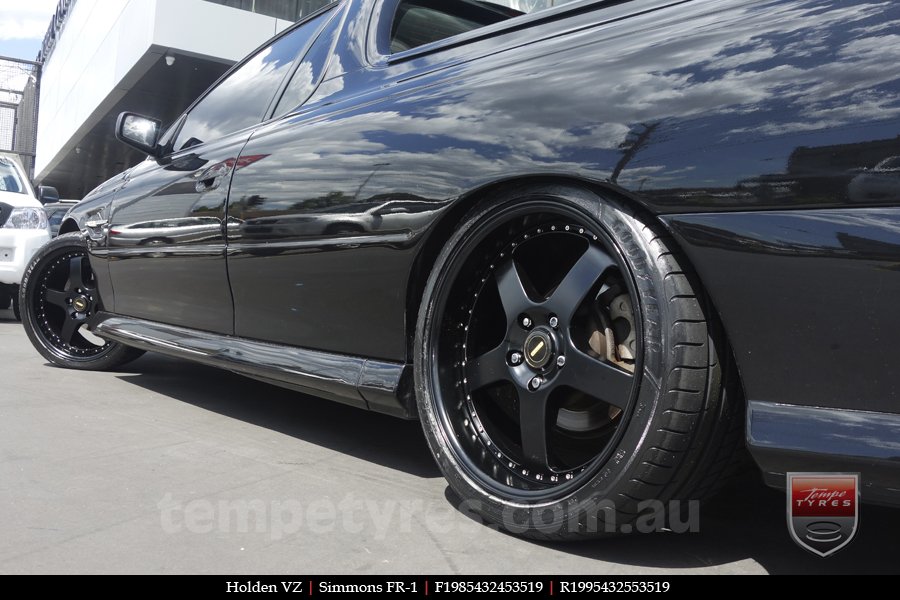 19x8.5 19x9.5 Simmons FR-1 Satin Black on HOLDEN COMMODORE VZ 