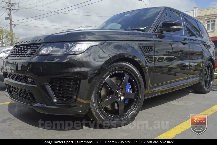 22x8.5 22x9.5 Simmons FR-1 Full Satin Black on RANGE ROVER SPORT