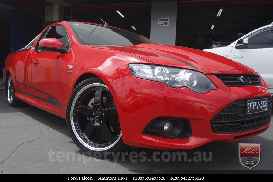 20x8.5 20x9.5 Simmons FR-1 Gloss Black on FORD FALCON 