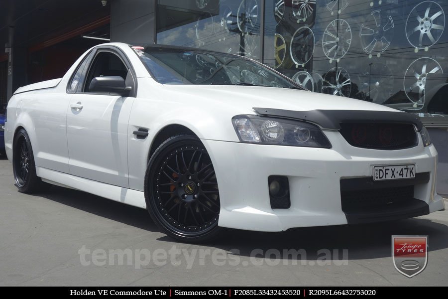 20x8.5 20x9.5 Simmons OM-1 Satin Black on HOLDEN COMMODORE VE