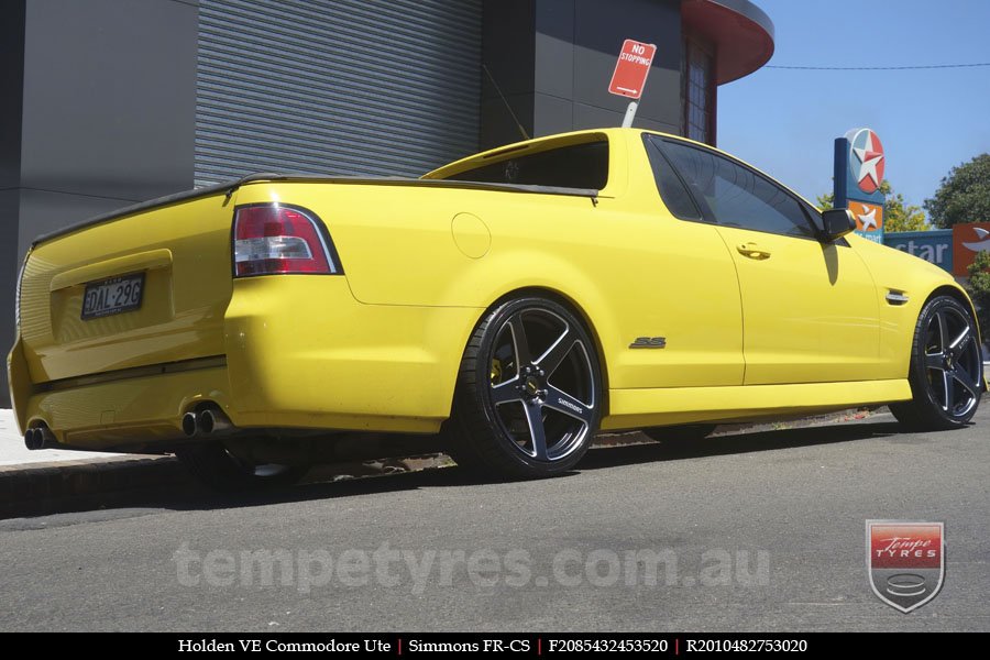 20x8.5 20x10 Simmons FR-CS Satin Black on HOLDEN COMMODORE VE