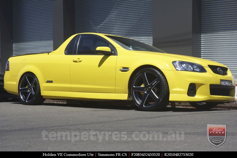 20x8.5 20x10 Simmons FR-CS Satin Black on HOLDEN COMMODORE VE