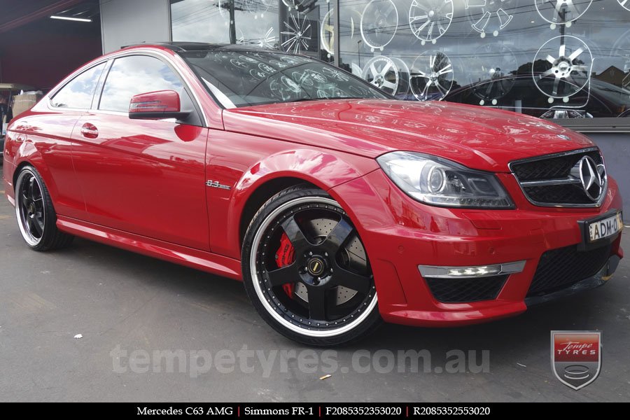 20x8.5 20x9.5 Simmons FR-1 Gloss Black on MERCEDES C-Class