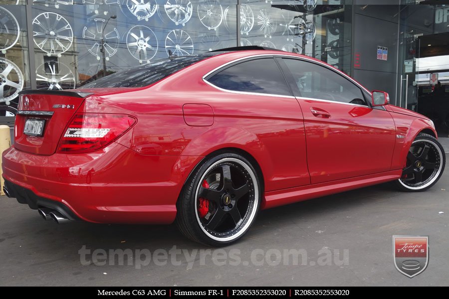 20x8.5 20x9.5 Simmons FR-1 Gloss Black on MERCEDES C-Class