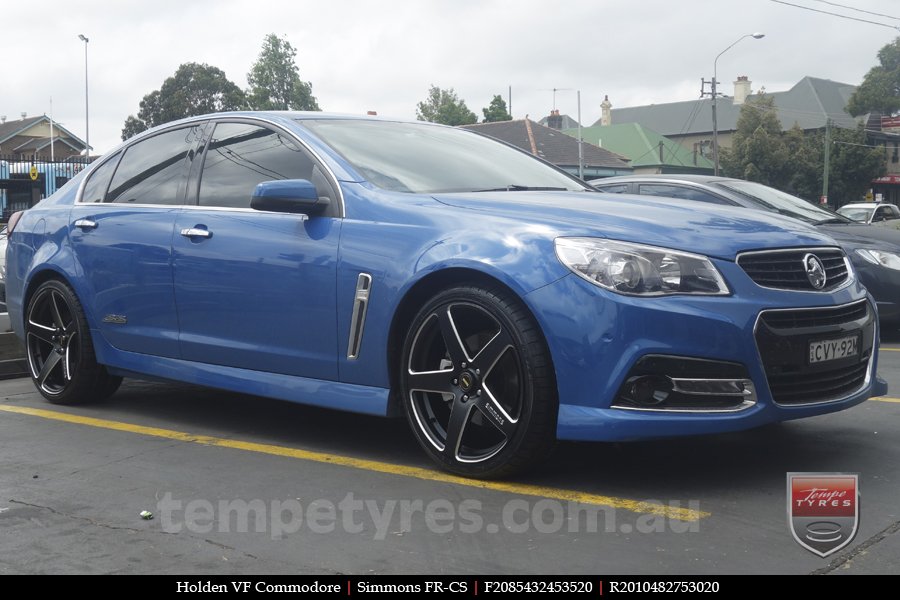 20x8.5 20x10 Simmons FR-CS Satin Black on HOLDEN COMMODORE VF