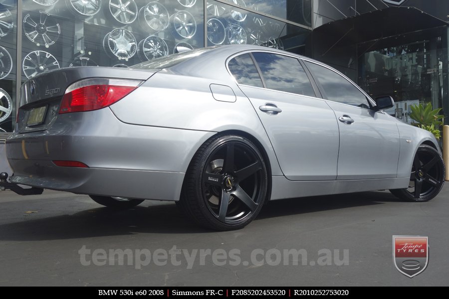 20x8.5 20x10 Simmons FR-C Full Satin Black on BMW 5 SERIES