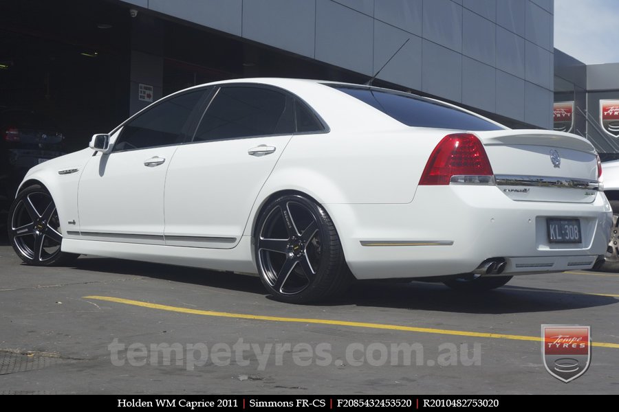 20x8.5 20x10 Simmons FR-CS Satin Black on HOLDEN CAPRICE