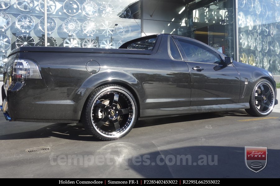 22x8.5 22x9.5 Simmons FR-1 Gloss Black Mirror Lip on HOLDEN COMMODORE