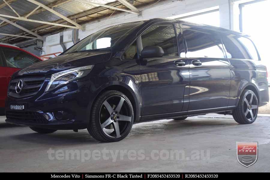 20x8.5 20x10 Simmons FR-C Black Tint NCT on MERCEDES VITO