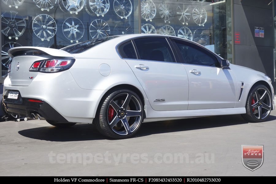 20x8.5 20x10 Simmons FR-CS Satin Black on HOLDEN COMMODORE VF