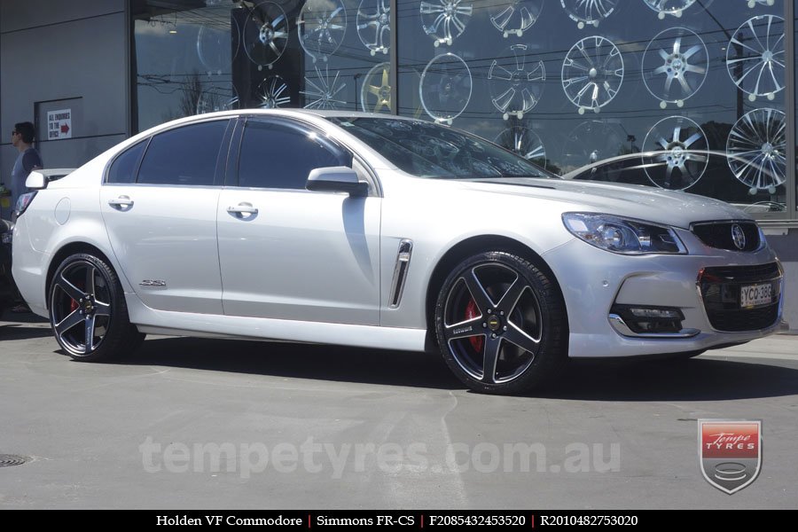 20x8.5 20x10 Simmons FR-CS Satin Black on HOLDEN COMMODORE VF