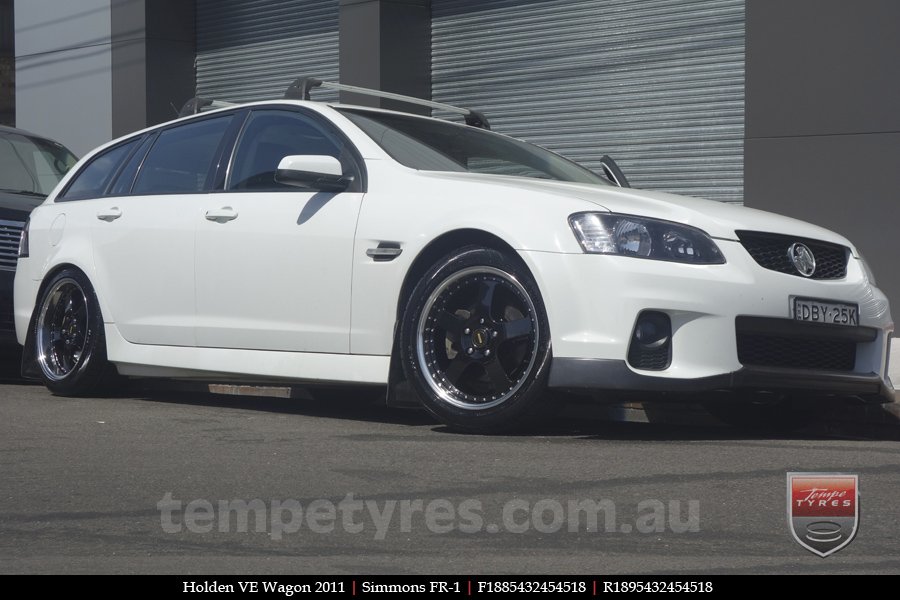 18x8.5 18x9.5 Simmons FR-1 Gloss Black on HOLDEN COMMODORE VE