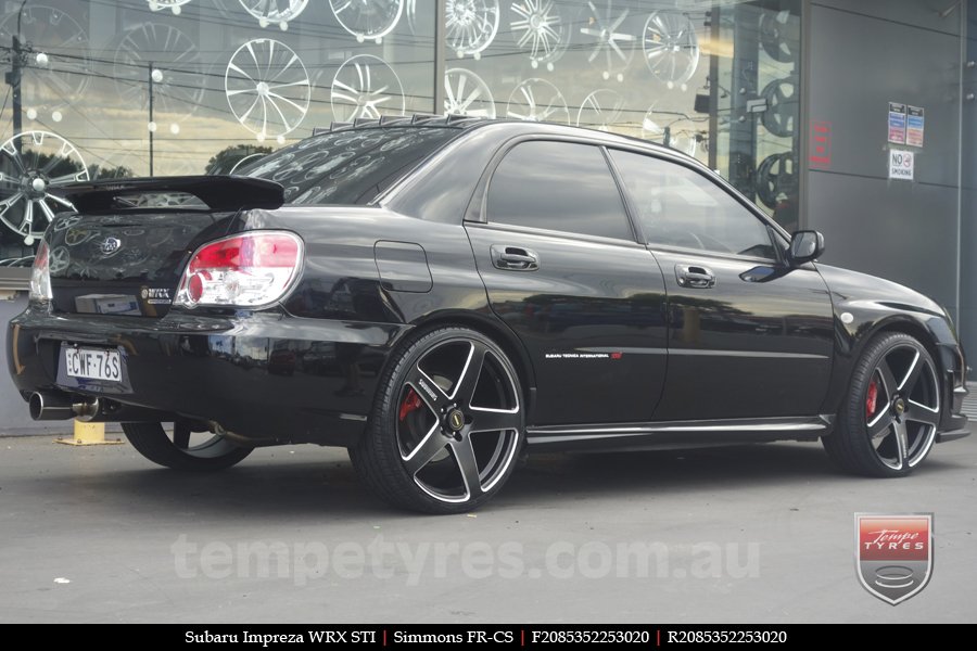 20x8.5 20x10 Simmons FR-CS Satin Black on SUBARU IMPREZA