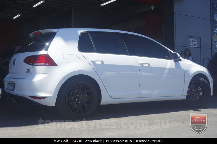 18x8.5 AG-01 Satin Black on VW GOLF