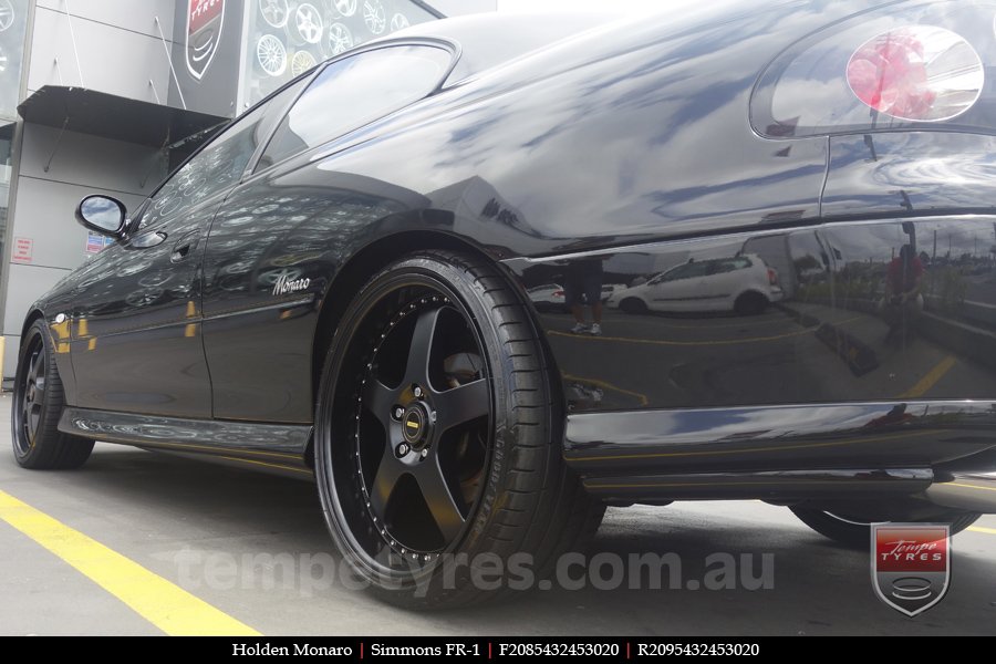 20x8.5 20x9.5 Simmons FR-1 Satin Black on HOLDEN MONARO 