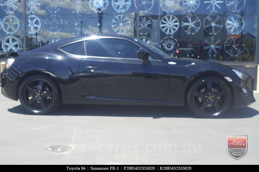 20x8.5 20x9.5 Simmons FR-1 Satin Black on TOYOTA 86 