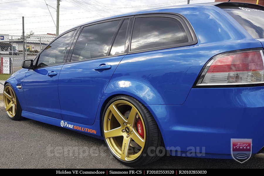 20x8.5 20x10 Simmons FR-CS Gold on HOLDEN COMMODORE VE