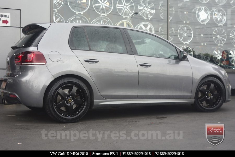 18x8.5 18x9.5 Simmons FR-1 Satin Black on VW GOLF