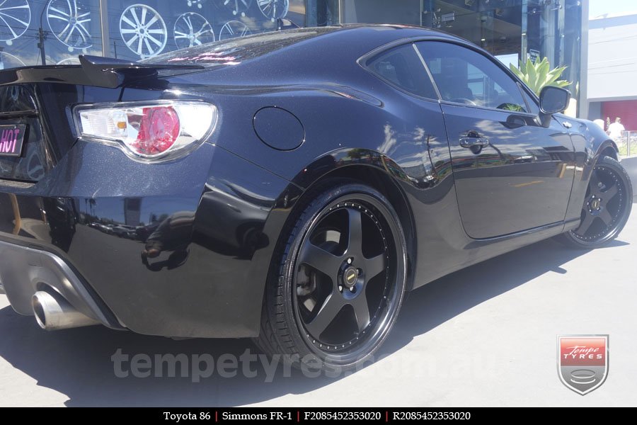 20x8.5 20x9.5 Simmons FR-1 Satin Black on TOYOTA 86 