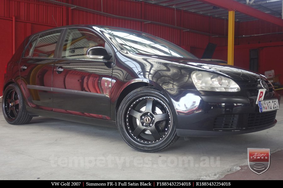 18x8.5 18x9.5 Simmons FR-1 Satin Black on VW GOLF