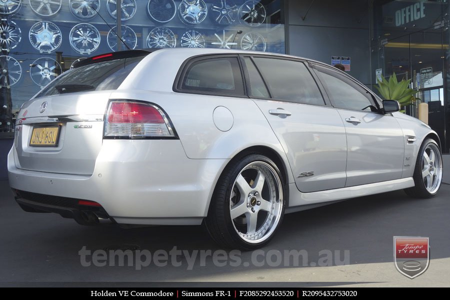 20x8.5 20x9.5 Simmons FR-1 Silver on HOLDEN COMMODORE VE