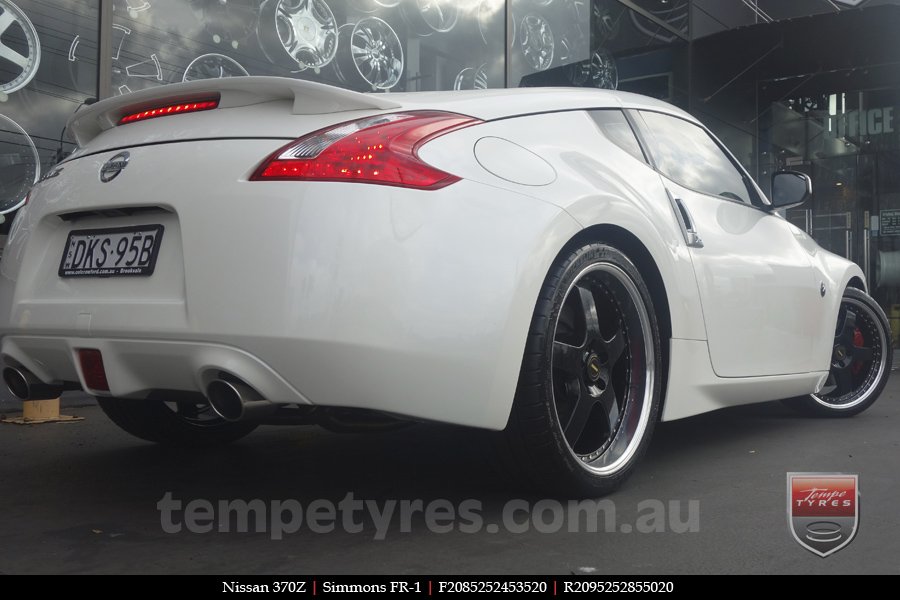 20x8.5 20x9.5 Simmons FR-1 Gloss Black on NISSAN 370Z