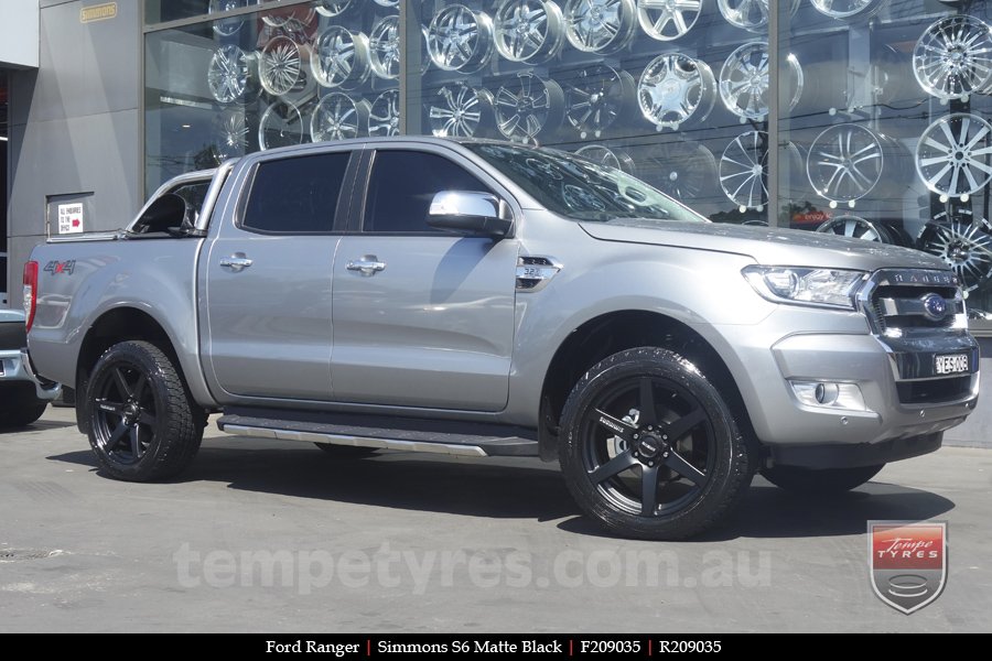 20x9.0 Simmons S6 Matte Black on FORD RANGER