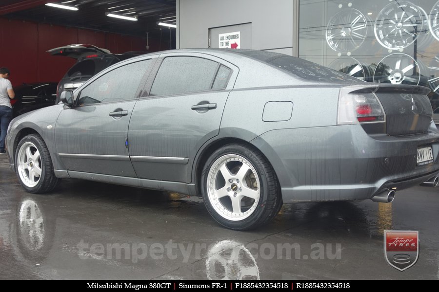 18x8.5 18x9.5 Simmons FR-1 Silver on MITSUBISHI MAGNA